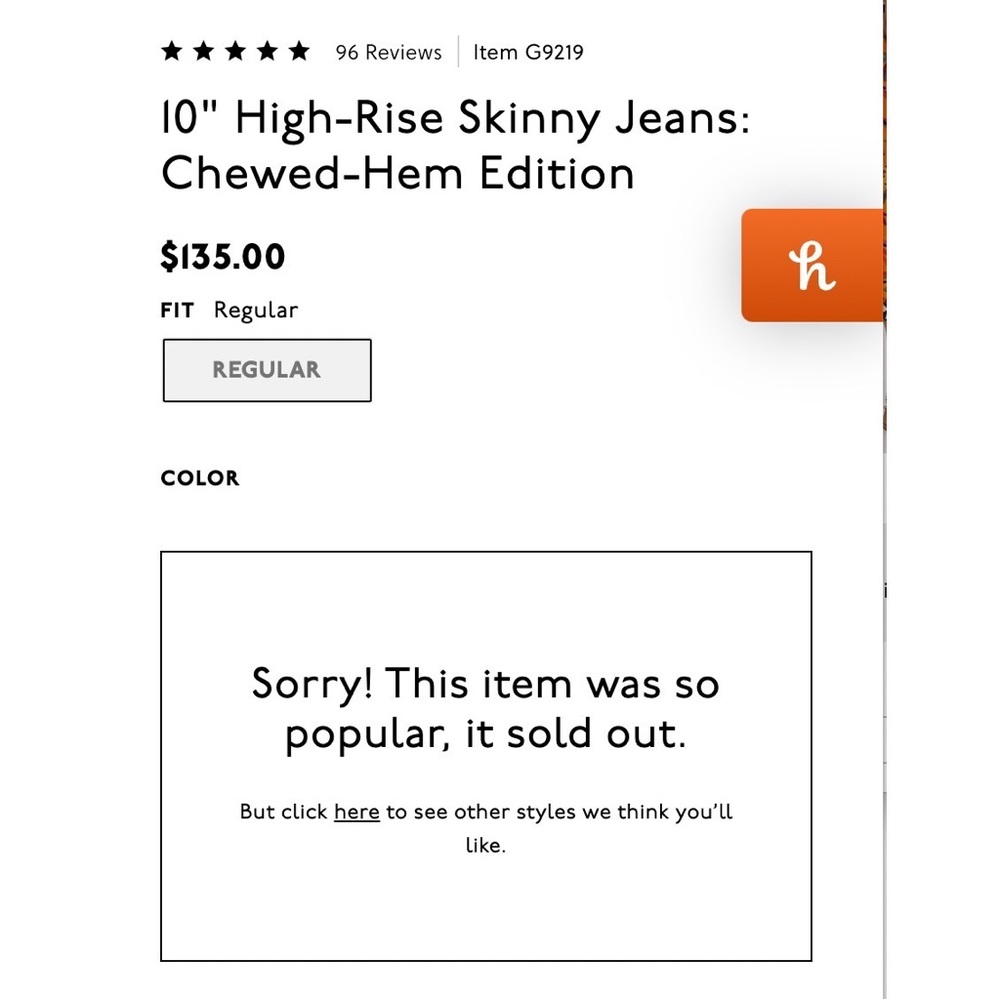 Madewell 10" High-Rise Skinny Jeans: Chewed-Hem Edition Size 26 - Picture 6 of 15